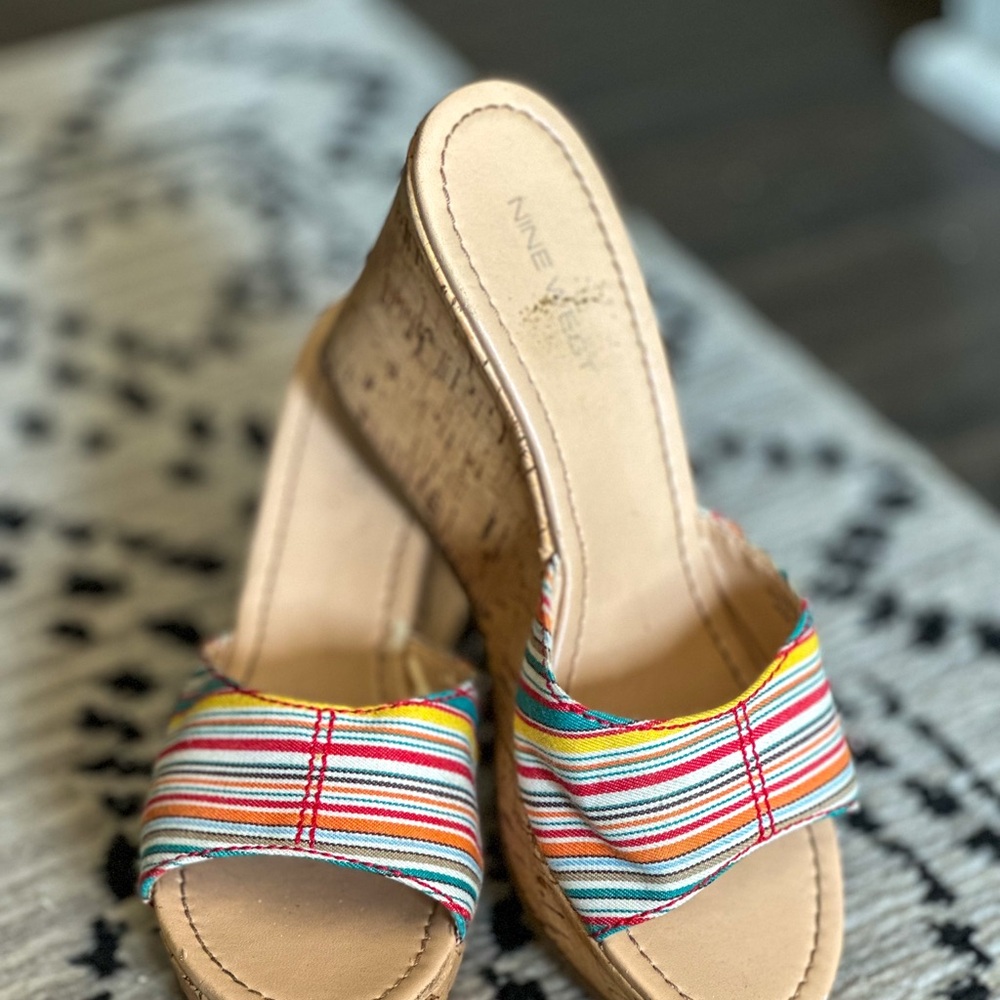 Nine West Red and Pink Wedge Shoes